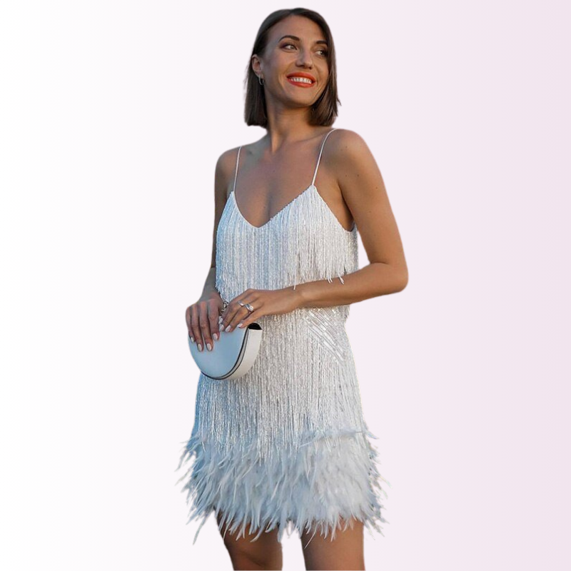 Stella | Women's Sparkly Fringe Cocktail Dress | Mini