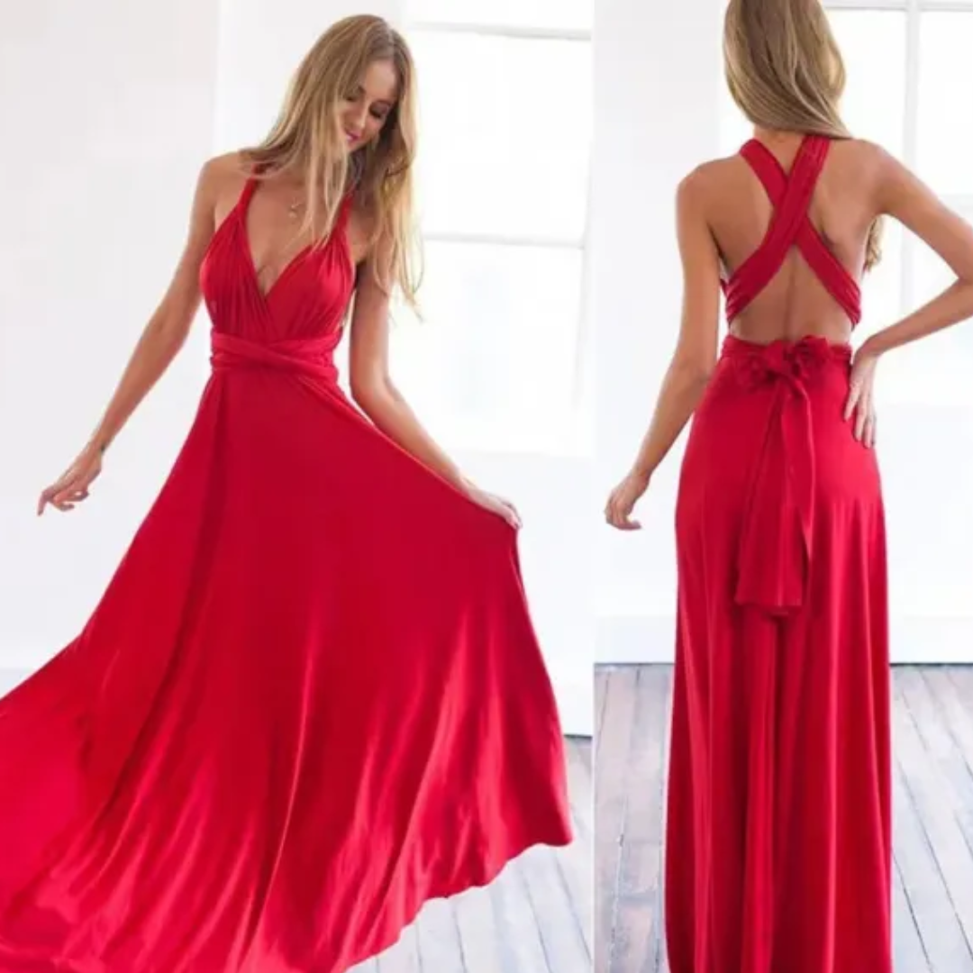 Nina | Women's Elegant Backless Wedding Guest Dress | Maxi