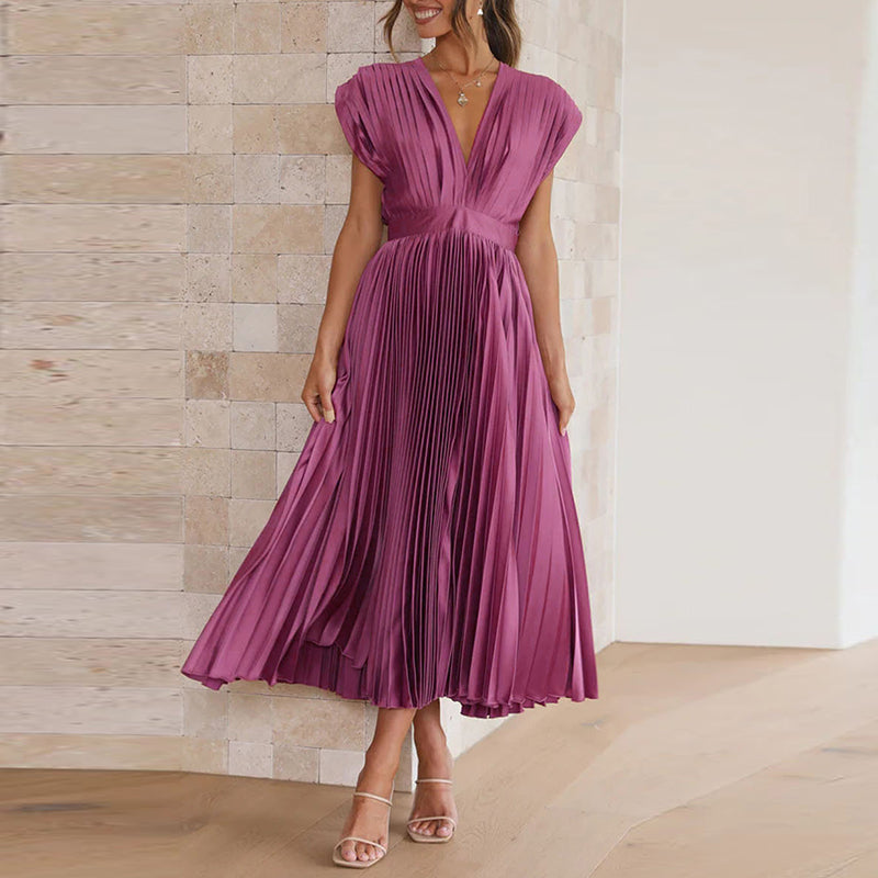 Seren | Women's Elegant Pleated Evening Dress | Maxi