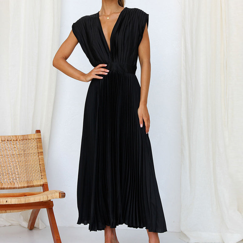 Seren | Women's Elegant Pleated Evening Dress | Maxi