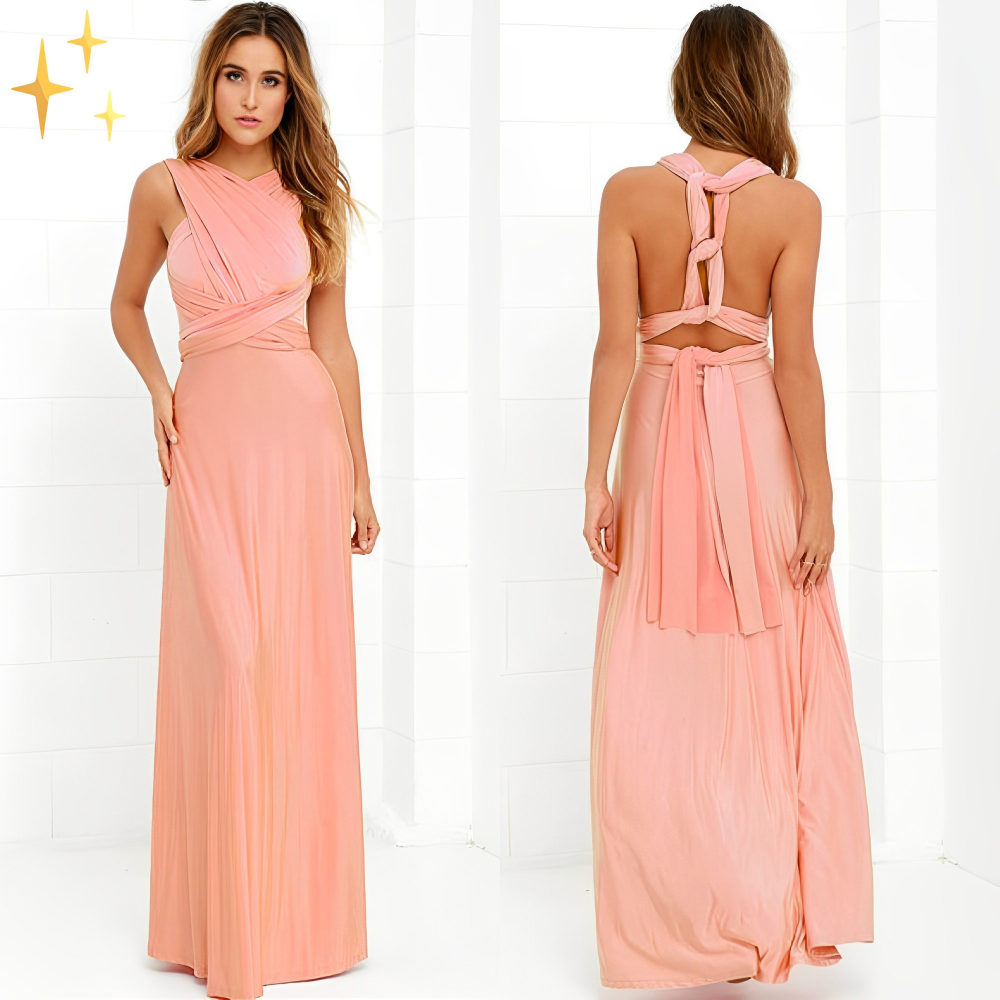 Nina | Women's Elegant Backless Wedding Guest Dress | Maxi